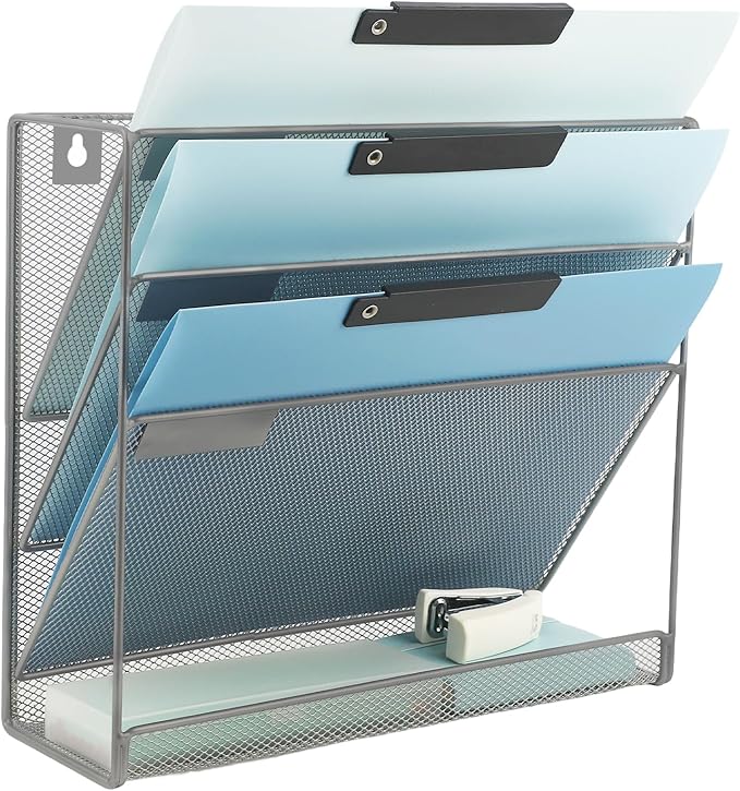 EASEPRES Desk File Organizer Mesh 4-Tier, Hanging Wall Mount Document by EASEPRES