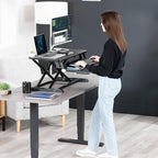 VIVO 32 inch Desk Converter, K Series, Height Adjustable Sit to Stand Riser - Image 9