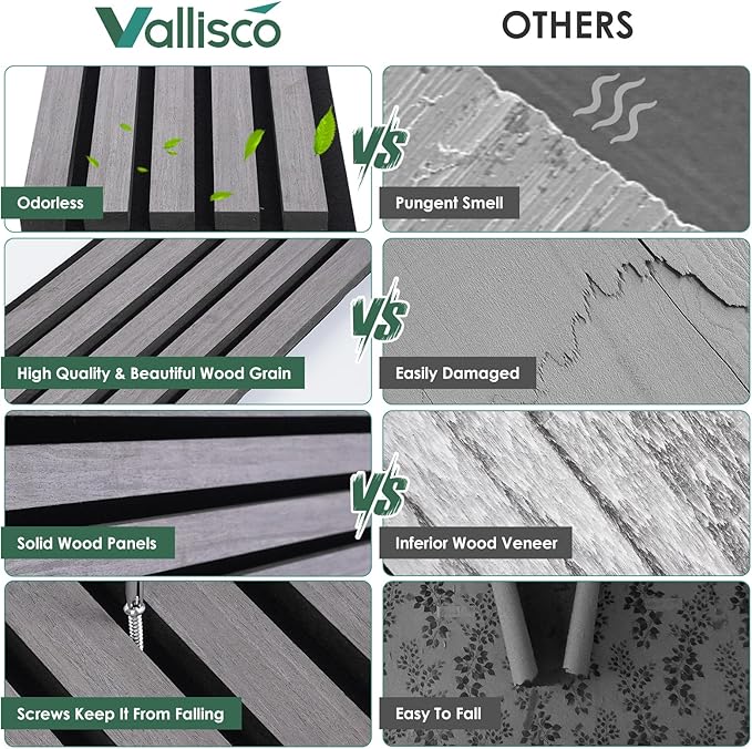 VallisCo 4-Piece Wood Slat Acoustic Panels - Image 7