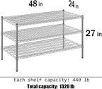 Regal Altair 24" Deep x 48" Wide x 27" Height Wire Shelving Kit | 3-Tier | NSF - Image 3