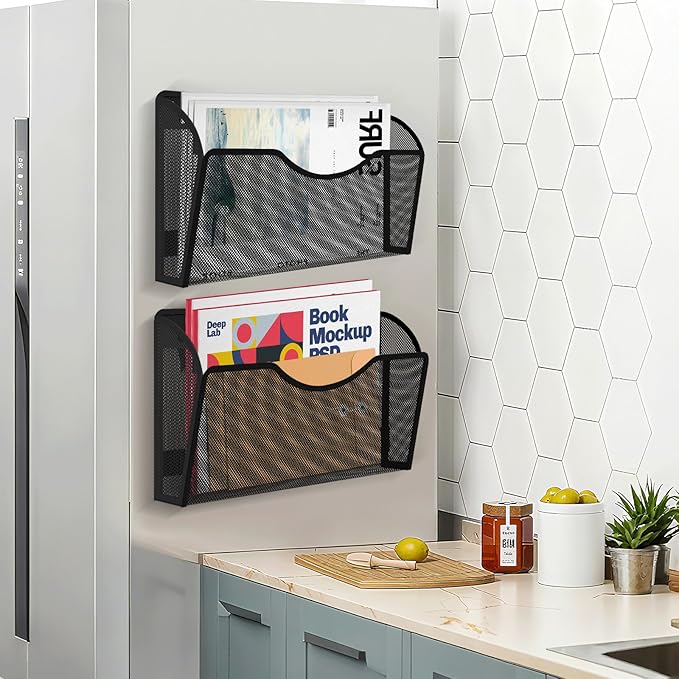 KZWKRG Magnetic File Holder 3PCS Wall File Folder Organizer, No Drilling - Image 8
