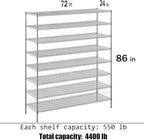 Regal Altair 24" Deep x 72" Wide x 86" Height Wire Shelving Kit | 8-Tier | NSF - Image 3