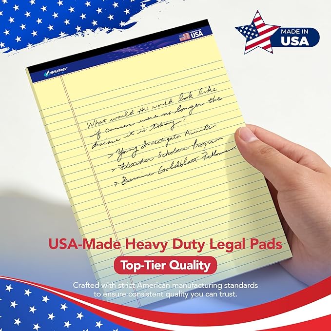 WritePads Legal note pads 8.5"x11" Legal Pads, Wide Ruled, Canary Paper - Image 9