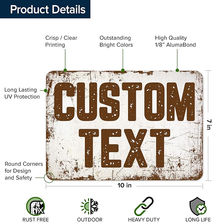 Custom Sign, Custom Street Sign, 11 Font Colors, 13 Font Styles, 4 Hole Options - Image 6