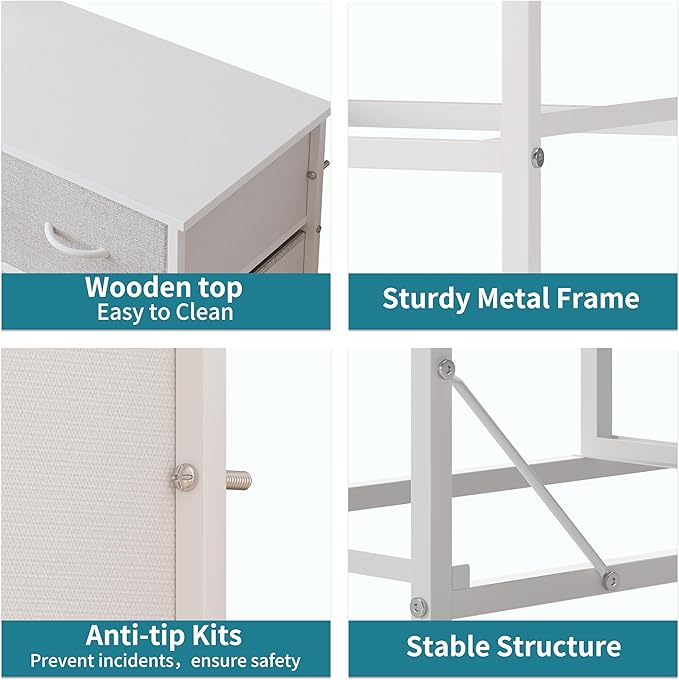 LUMTOK 10-Drawer Dresser, Fabric Dressers Drawers - Image 6