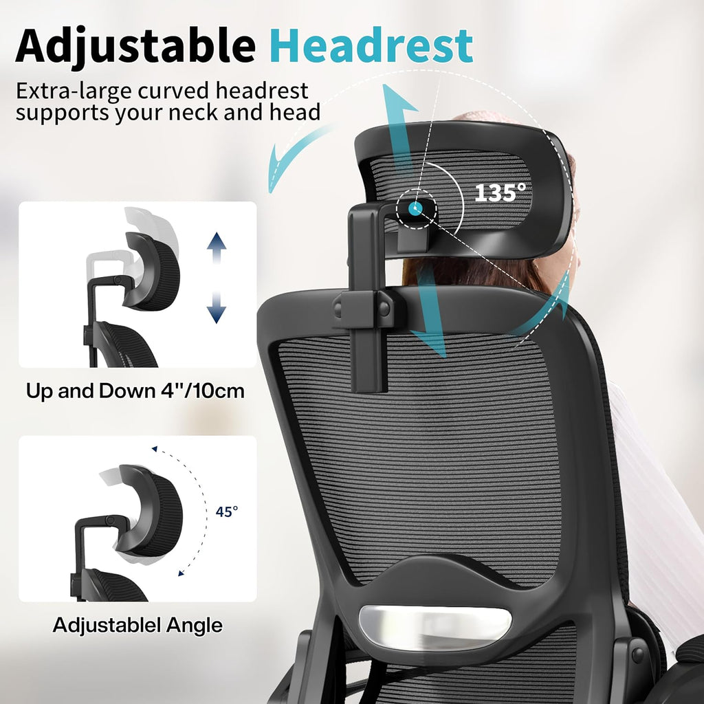 ergonomic office chair,mesh office chair with lumbar support,high, side view