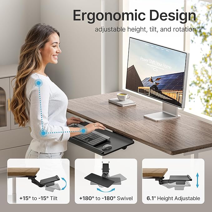 PEGZONE Keyboard Tray Under Desk - Image 4