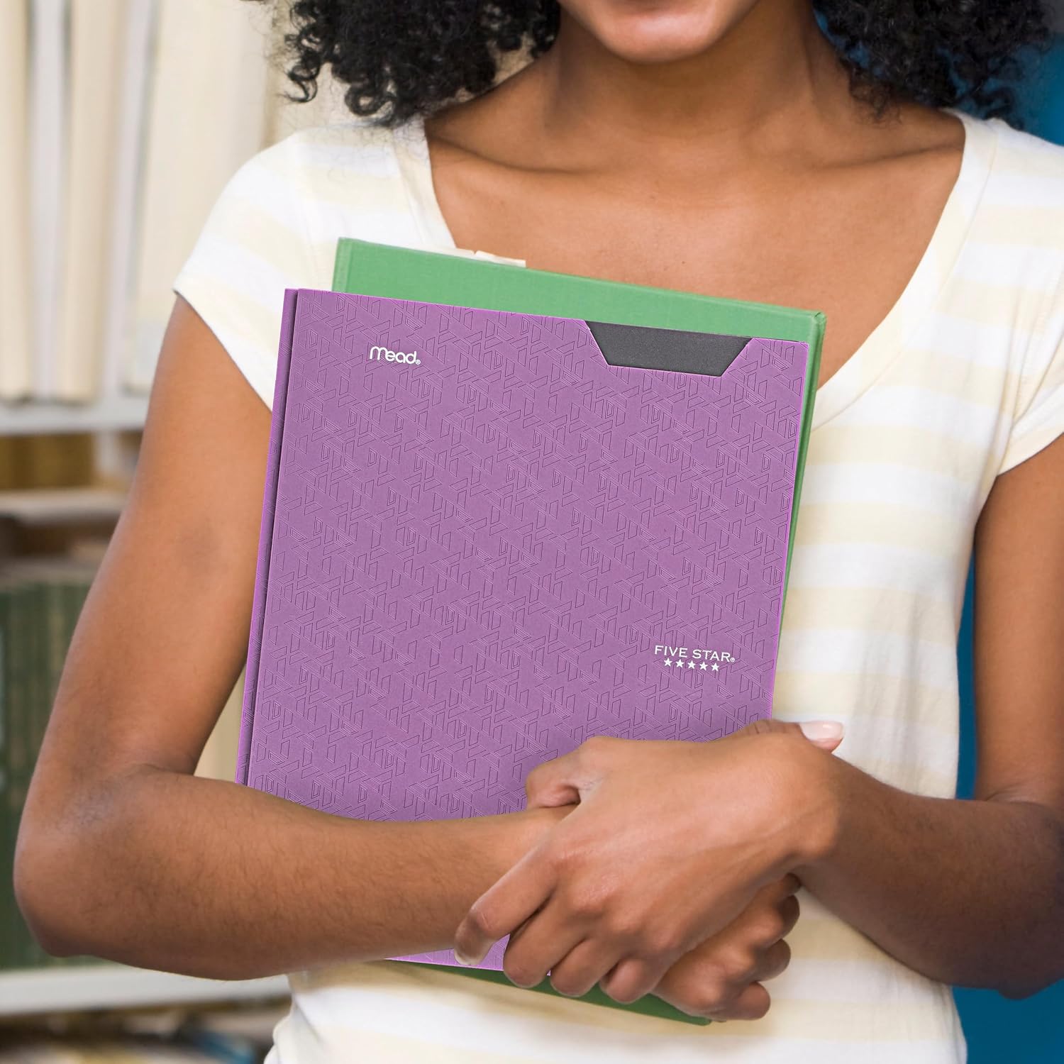 Five Star 2-Pocket Folder, Plastic Folder with Stay-Put Tabs and Prong Fasteners, Holds 8-1/2" x 11" Paper, Amethyst Purple (38750)