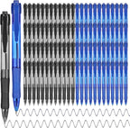 deegtran Pens Bulk, 100 Pack No Bleed Black & Blue Ink Click Pens by DEEGTRANPENS