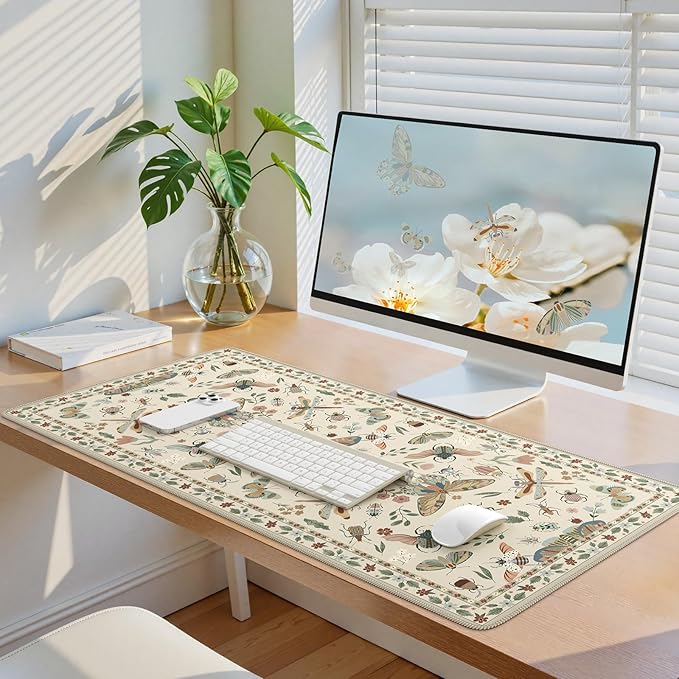 iCasso Beige Large Mouse Pad, Desk Matt - Image 7