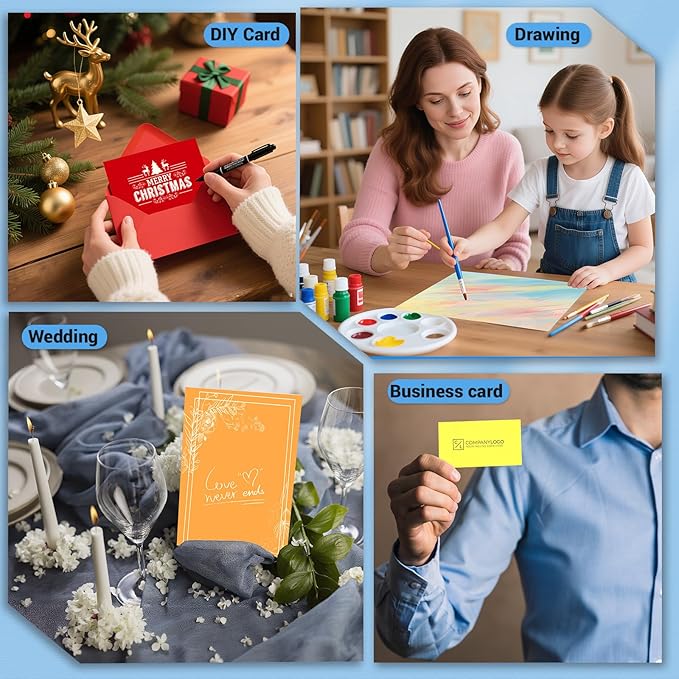 Cardstock 8.5 x 11, 5 Colors Colored Printer Paper 75 lb/200 gsm, 40 Sheets - Image 7