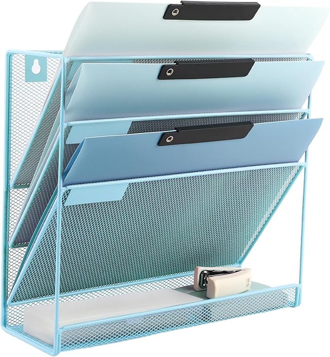 EASEPRES Desk File Organizer Mesh 4-Tier, Hanging Wall Mount Document - Image 7