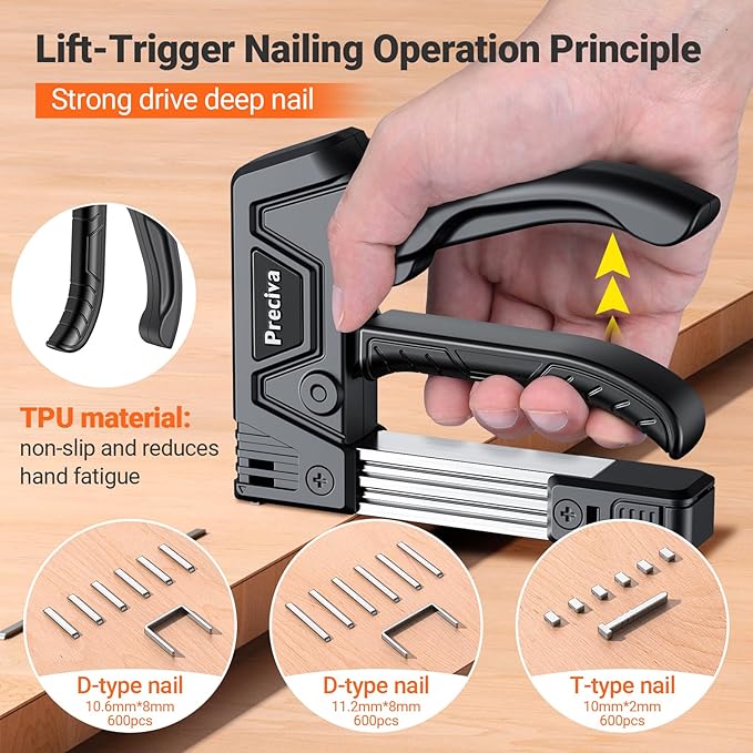 Preciva Self-Adjusting Staple Gun Kit- Heavy Duty Manual Stapler - Image 3