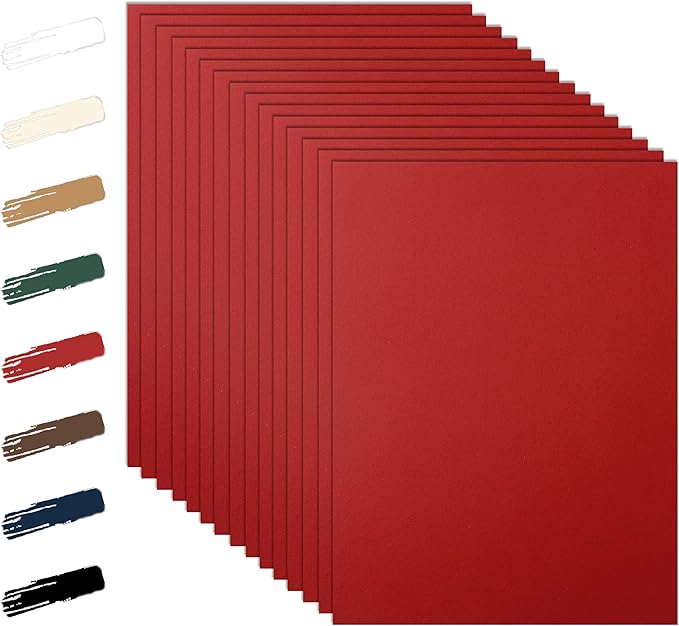100 Sheets Christmas Red Cardstock 8.5 x 11 Scrapbooking Paper, 92lb by Guakicae