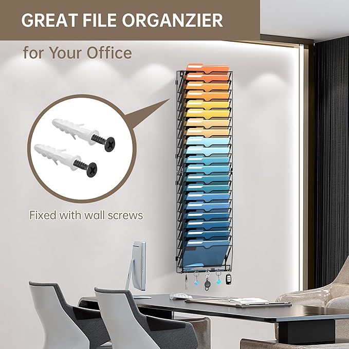 SUPEASY 21-Tier Wall File Holder Organizer - Image 3