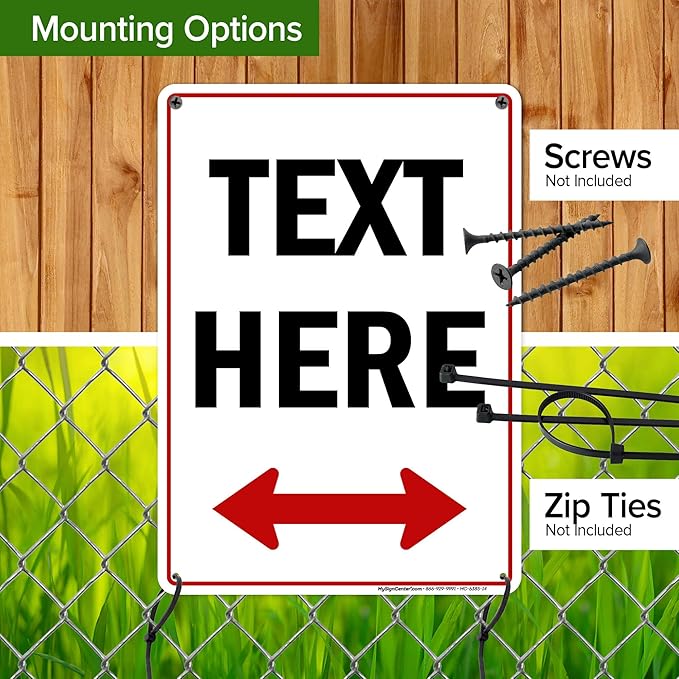 Custom Arrow, Custom Directional Sign, Two Way Arrow, 10x14 Inches, 55 mil - Image 5