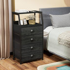 Furnulem Tall 4 Drawers Dresser, Vertical Storage Tower Black Dresser - Image 2