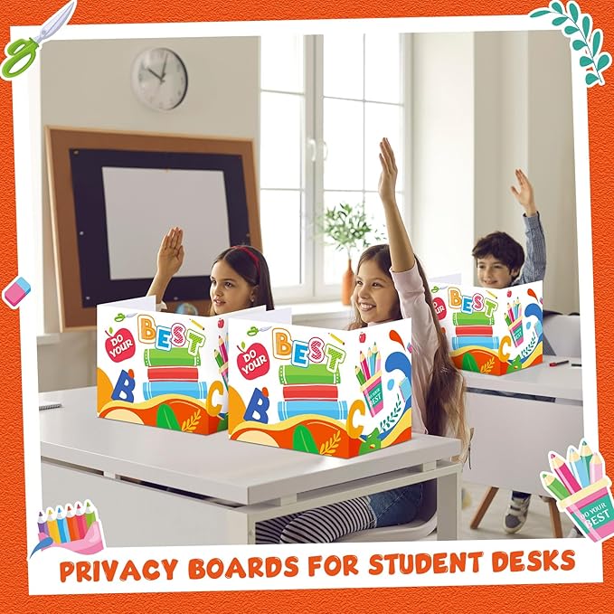 24 Pcs Privacy Boards for Student Desks Bright Colored Classroom Desk Divider - Image 3