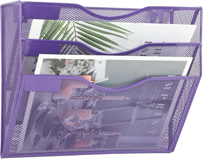 EASEPRES 3 Pocket Mesh Hanging Wall File Organizer, Wall Mounted Mail Paper - Image 6