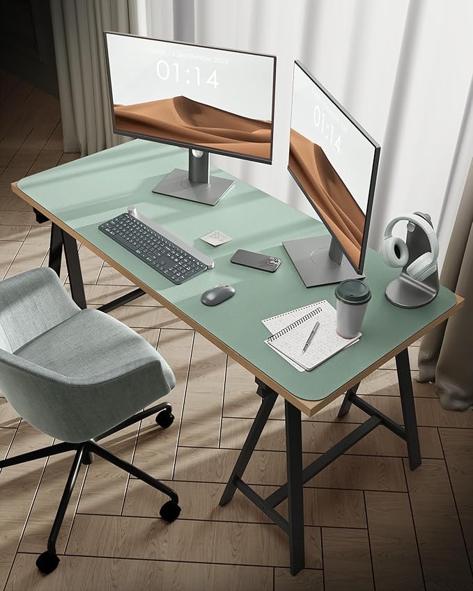 YSAGi Leather Desk Protector, Office Mat, Large Mouse Mat, Non-Slip PU Leather - Image 2