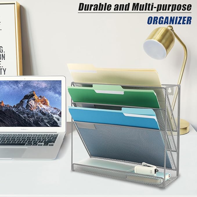 EASEPRES Desk File Organizer Mesh 4-Tier, Hanging Wall Mount Document - Image 6