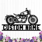 Custom Motorcycle Metal Sign Personalized Biker Name Sign Motorcycle Wall Art by HengMeiZiK