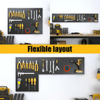 spampur peg board, 4 pack metal black pegboard on a desk or shelf