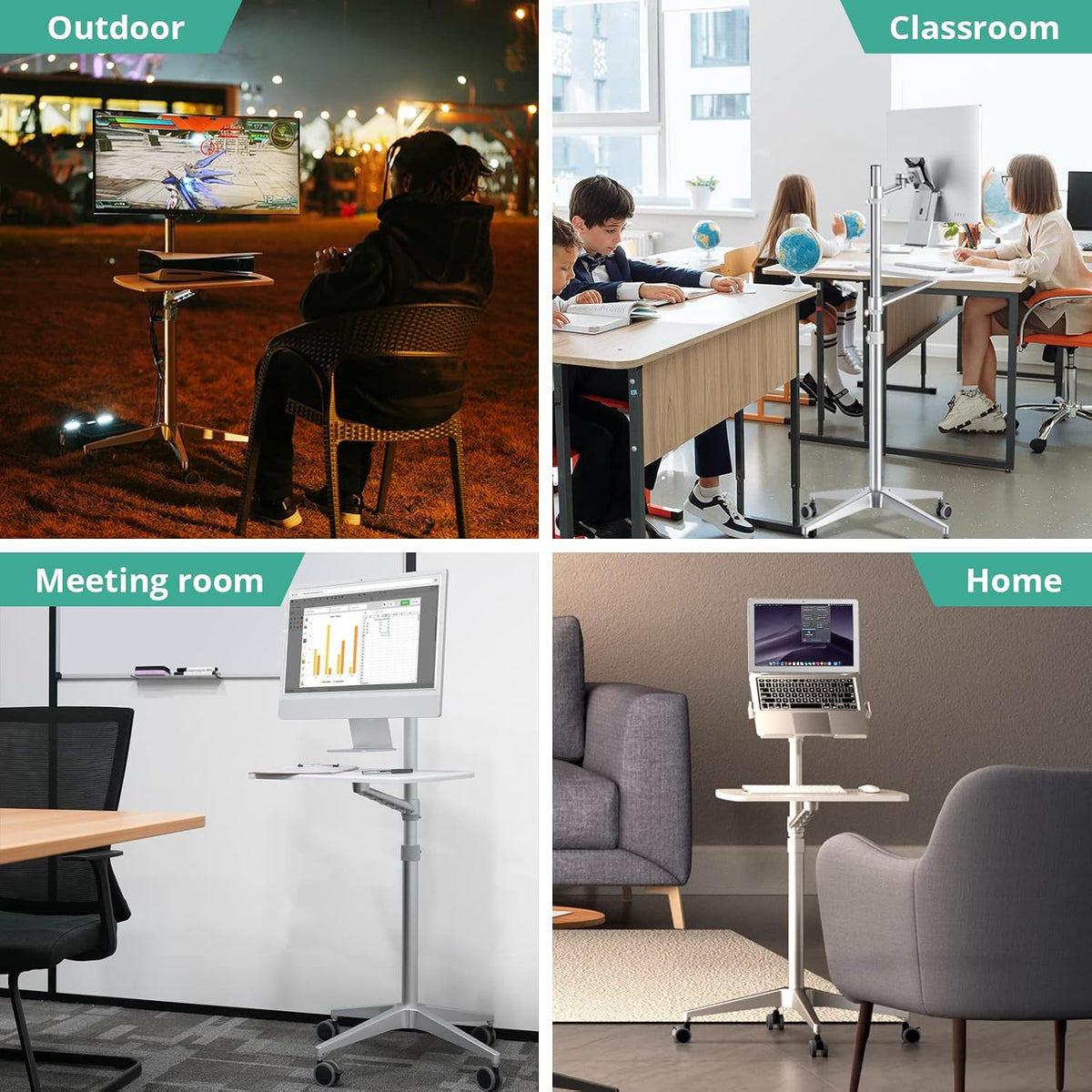 viozon Mobile Desk,Mobile Workstation,Mulitiuse Rolling Laptop Floor Stand,34...