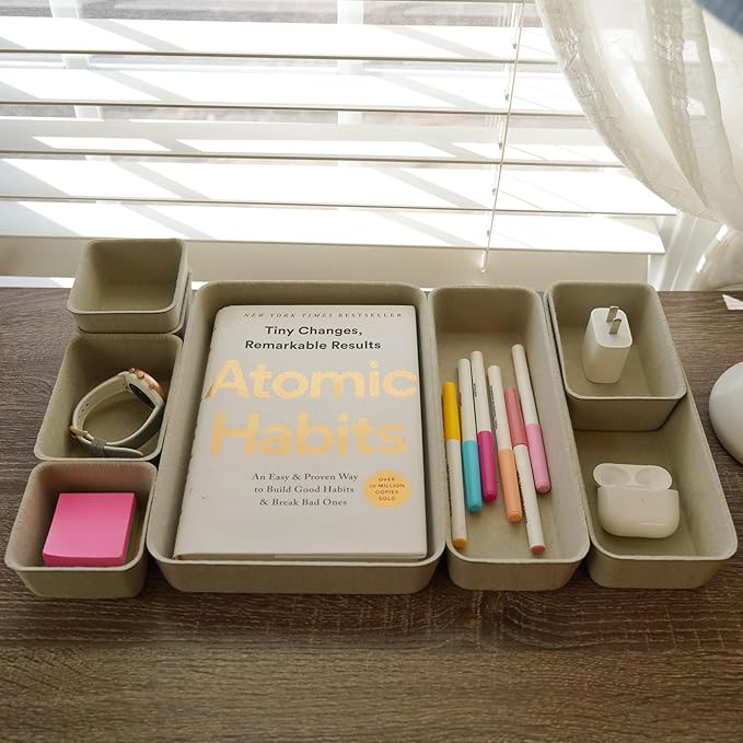 Welaxy Desk Drawer organizer trays Felt storage bin Sleek Minimalist Lifestyle - Image 2