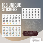 4x6 Index Card Dividers with Tabs, Recipe Card Box Organizer Dividers 4 x 6 | 25 Heavyweight 4x6 Dividers With Tabs and 108 Alphabet & Monthly Stickers for Photo Box, Recipe Box & Index Card Storage