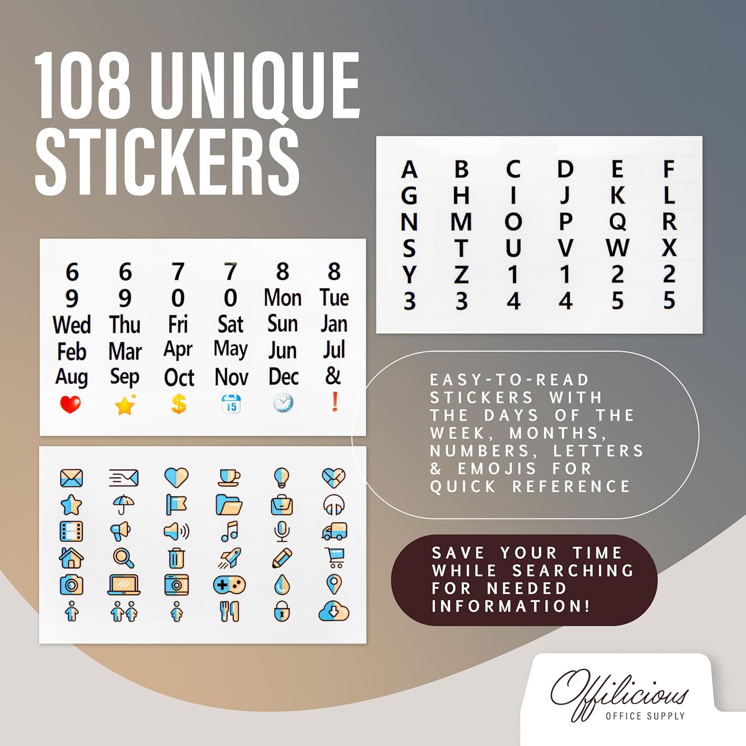 4x6 Index Card Dividers with Tabs, Recipe Card Box Organizer Dividers 4 x 6 | 25 Heavyweight 4x6 Dividers With Tabs and 108 Alphabet & Monthly Stickers for Photo Box, Recipe Box & Index Card Storage