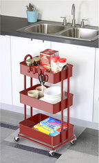 Simple Houseware 3-Tier Heavy Duty Metal Utility Rolling Cart - Image 5