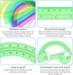 100 Pieces Protractors Bulk Plastic 180 Degrees 6 Inch Translucent Protractors - Image 4