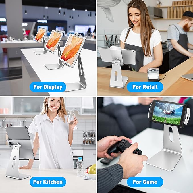 AboveTEK Elegant Tablet Stand, Aluminum iPad Stand Holder, Desktop Kiosk POS - Image 5