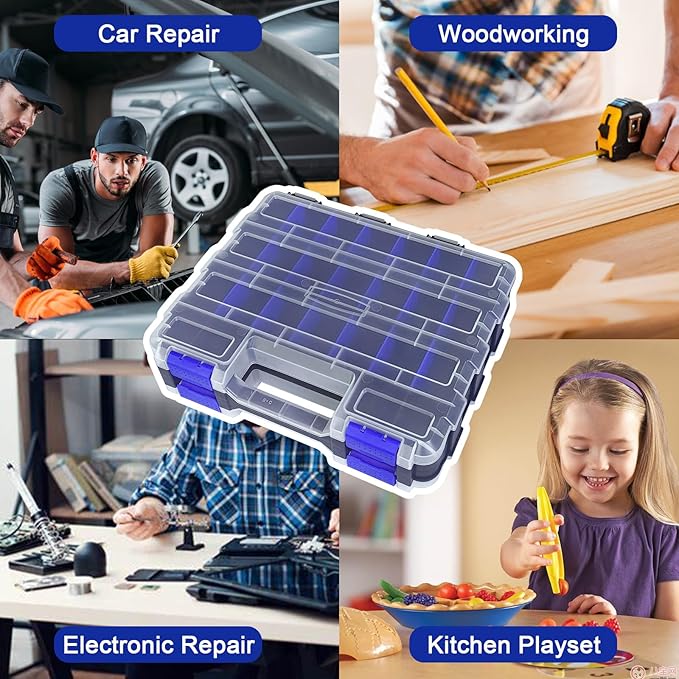 Tools Organizer Box Small Parts Storage Box 50-Compartment Double Side Hardware - Image 6