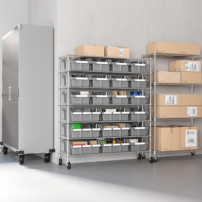 Seville Classics Heavy Duty NSF Bin Rack Solid Steel Wire Shelving Storage Unit - Image 7