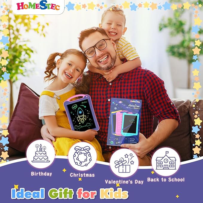HOMESTEC Astrodraw Drawing Pad Toys, Colorful LCD Writing Tablet - Image 5