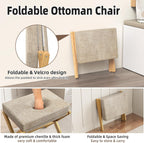 bamboohomie foldable foot stool ottoman, modern foot rest, side view