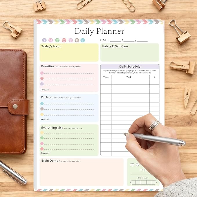 ADHD Daily Planner Notepad Daily Planner Desk Pad & Task Management Notepad to - Image 4