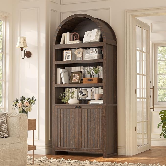 81" Tall Arched Cabinets, Bookcase by UPOSOJAWishesYouaNiceDay