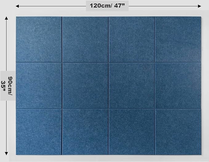 DECORITA Blue Felt Notice Board 47"x35" | Large Cork Bulletin Board Alternative - Image 3