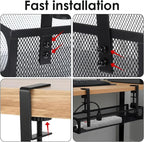 2 Pack Under Desk Cable Management Tray, 15 Inch No Drill Metal Mesh Organizer - Image 6