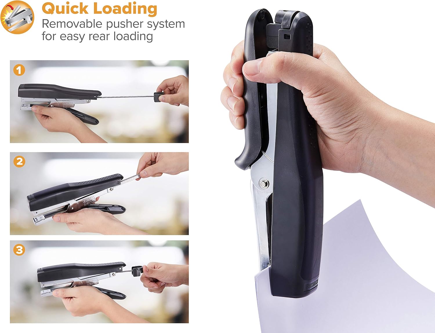 Bostitch Office B8 Xtreme Duty 45 Sheet Plier Stapler, Black (B8HDP) (Pack of 6)