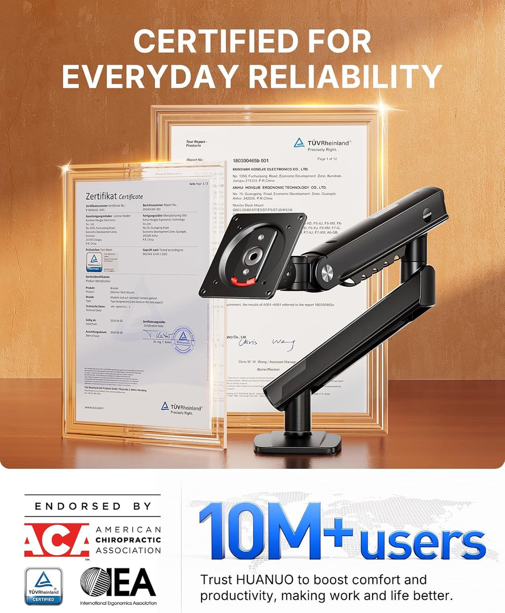huanuo flowlift™ pro monitor arm for 13–32" screens, view 9