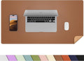 AFIING Dual-Sided Desk Pad, Natural Cork & PU Leather, Desk Mat Protector by AFIING