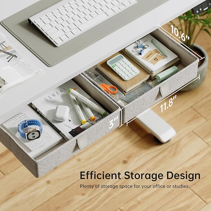 Agilestic Standing Desk with 2 Drawers, Adjustable Height Electric Desk with - Image 5