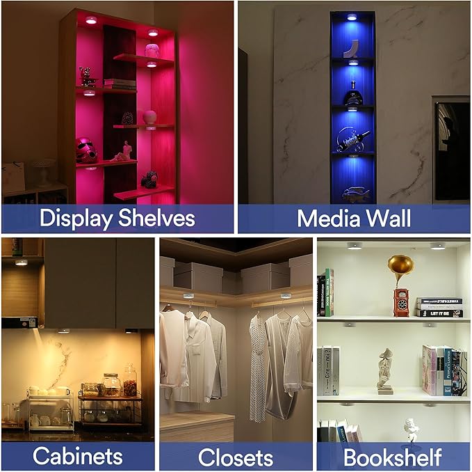 TECOMLIGHT Puck Lights with Remote Control, Battery Operated Wireless Under - Image 4