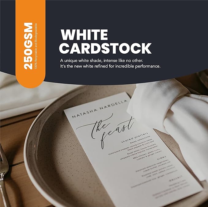 White Cardstock Thick Paper 50 Sheets, 8.5" x 11" Heavyweight 92lb Cover Card - Image 2