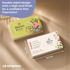 custom business cards, packs of 50 to 1000 showing dimensions