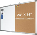 Combination Writeboard 36"x 24" Magnetic Whiteboard & Cork Board Aluminium by YoupuStationery